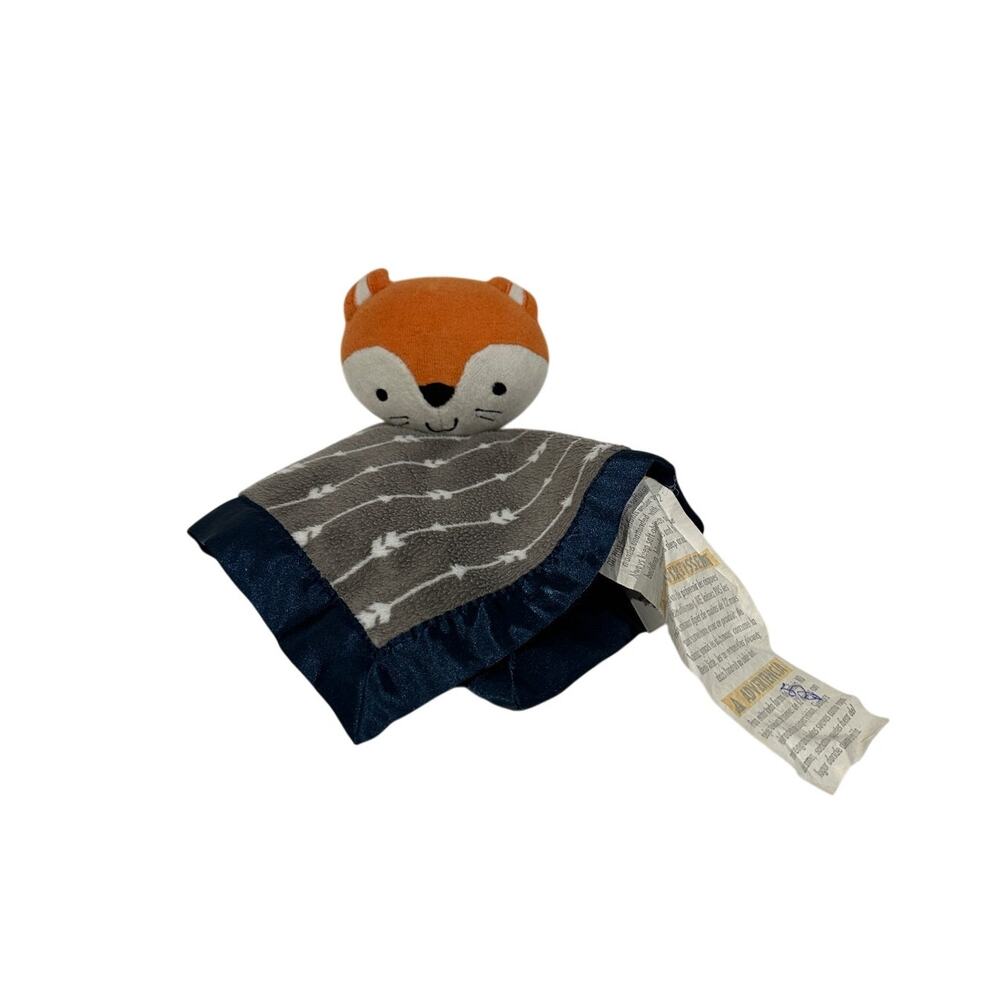 Parents Choice Walmart Fox Woodland Baby Lovey Plush Blanket Satin Blue Arrow